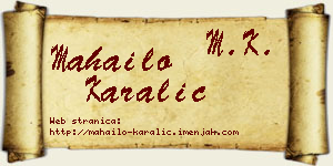 Mahailo Karalić vizit kartica